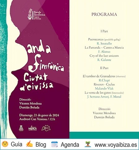 Concierto de la Banda Simfònica Ciutat d’Eivissa. 21 Enero 2024