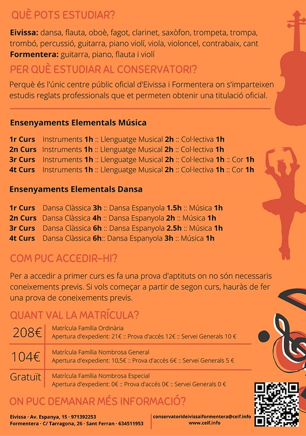 Conservatori Professional de Música i Dansa d'Eivissa i Formentera ‘Catalina Bufí’: Cartel informativo