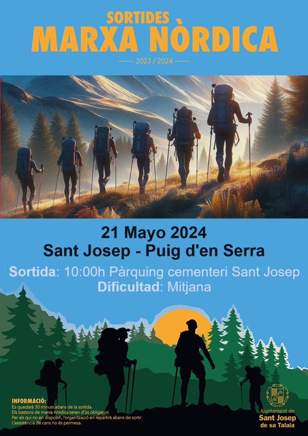 Marcha Nórdica 2024. 21 Mayo. Marxa Nòrdica. Sant Josep, Ibiza. Puig d'en Serra