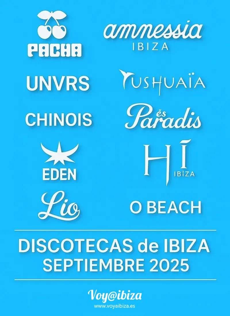 DISCOTECAS de IBIZA Septiembre 2025
