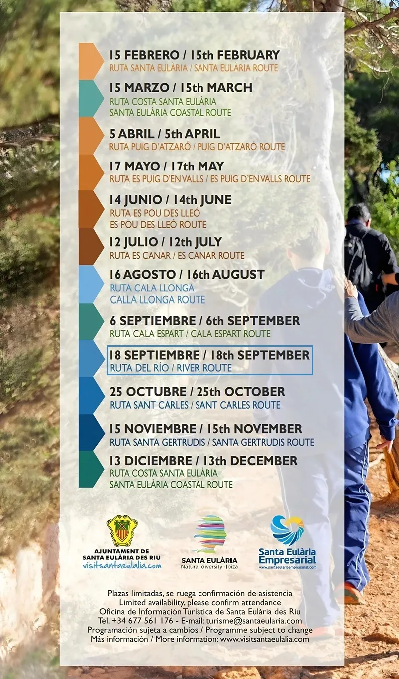 Caminatas guiadas 2025: Santa Eulalia de Río, Ibiza (Eivissa)