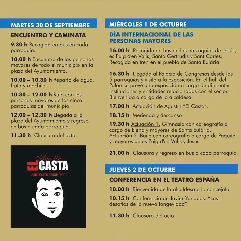Día Internacional de las Personas Mayores 2025 (TEMPS d'OR), Santa Eulària des Riu, Eivissa (Ibiza)