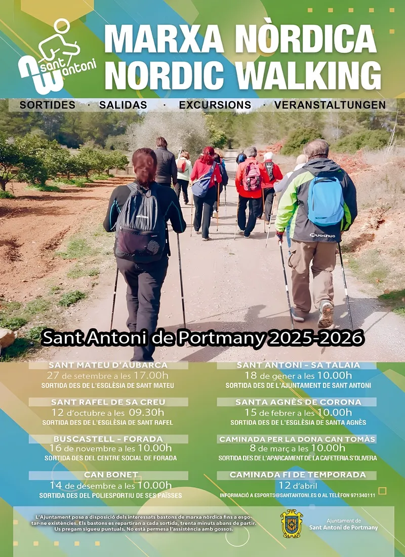 Marcha Nórdica San Antonio, Ibiza (Eivissa): Temporada 2025-2026