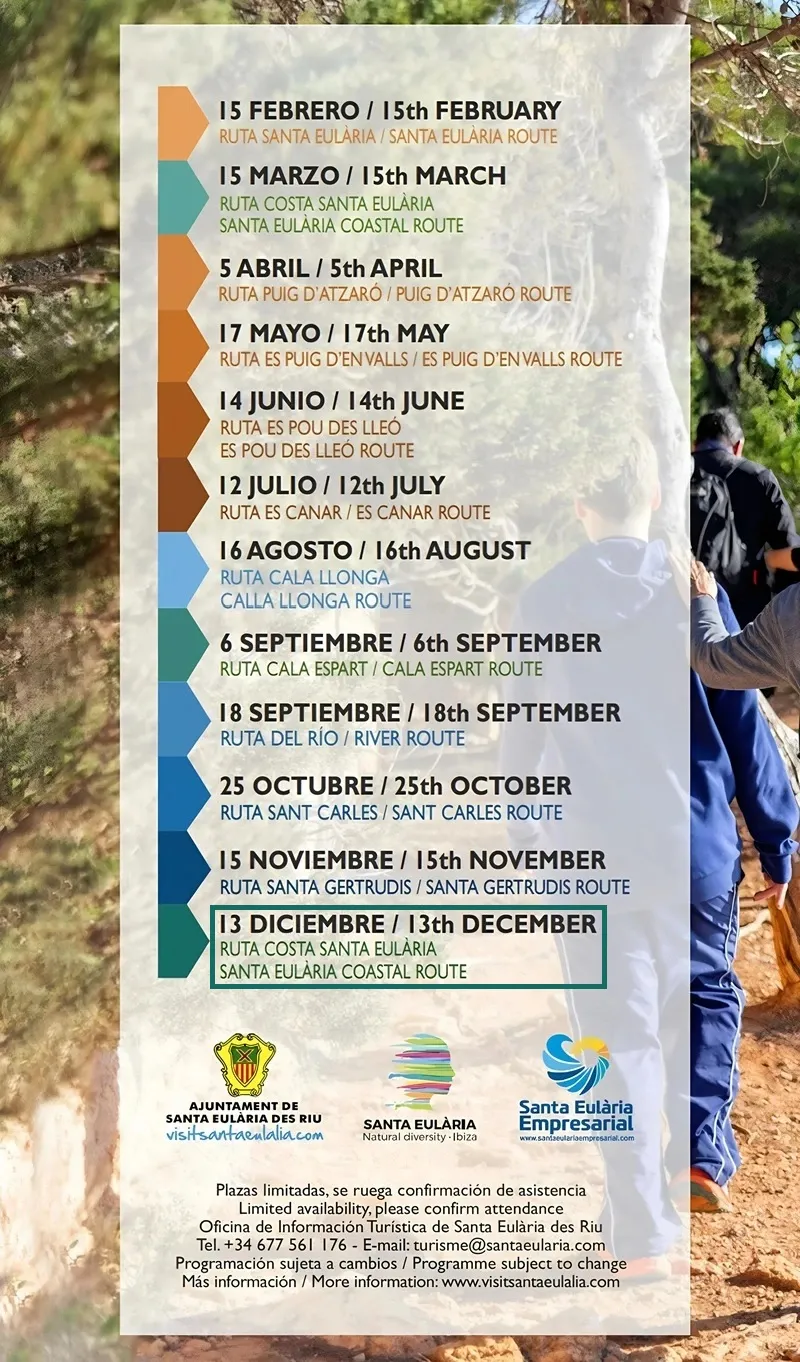 Caminatas Guiadas 2025 en Santa Eulalia del Río (Santa Eulària des Riu), Ibiza (EIvissa)