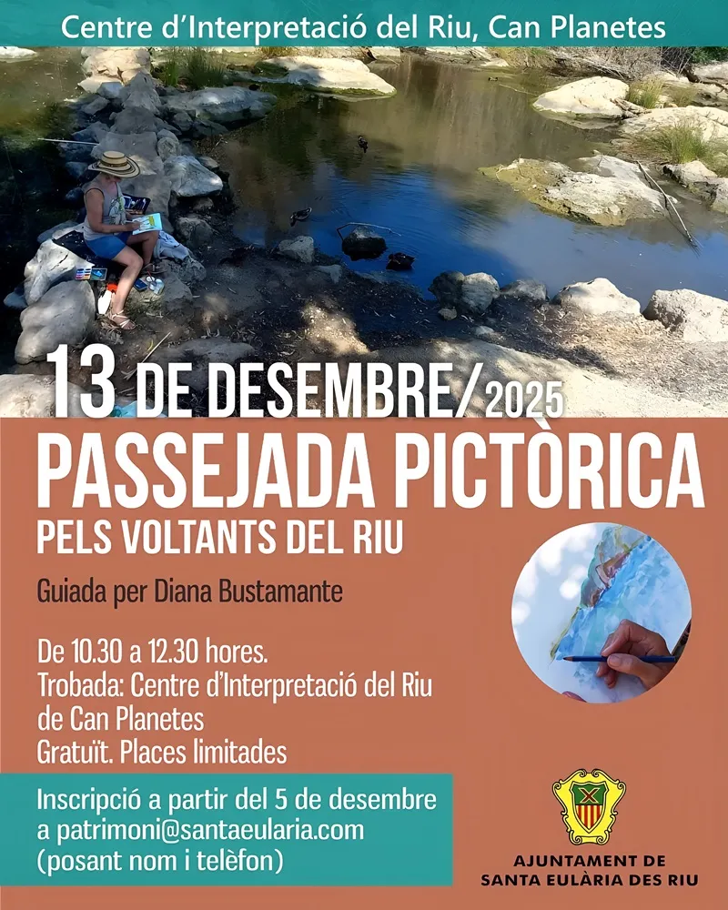 Passejada Pictórica als voltants del Riu de Santa Eulària amb Diana Bustamante, desembre 2025. Eivissa (Ibiza)