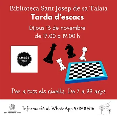 Bibliotecas de San José Noviembre 2025, Ibiza (Eivissa): Tarde de Ajedrez
