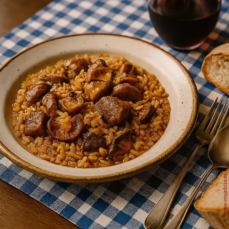 Plato de Arroz con Pebrassos (Arroz con setas [níscalos, rovellons])