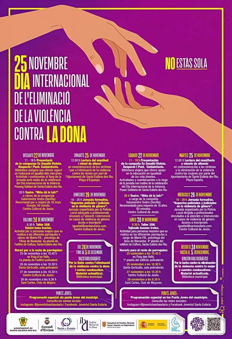 Dia Internacional Eliminació Violència Contra la Dona 2025. Santa Eulària des Riu, Eivissa (Ibiza)