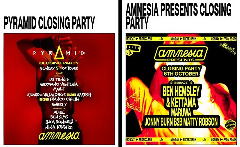 Fiestas Amnesia Ibiza Octubre 2025: PYRAMID CLOSING PARTY - AMNESIA PRESENTS CLOSING PARTY