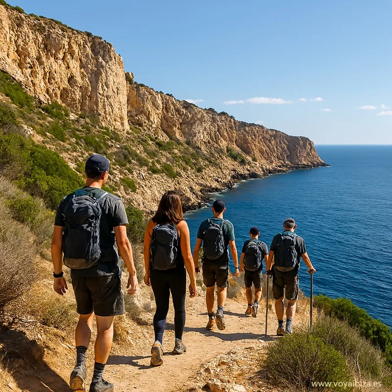 Senderistas en ruta por la costa
