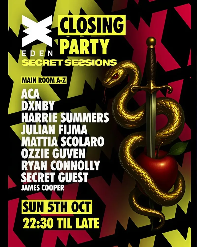 Fiestas Hi Ibiza Octubre 2025: EDEN CLOSING X SECRET SESSION