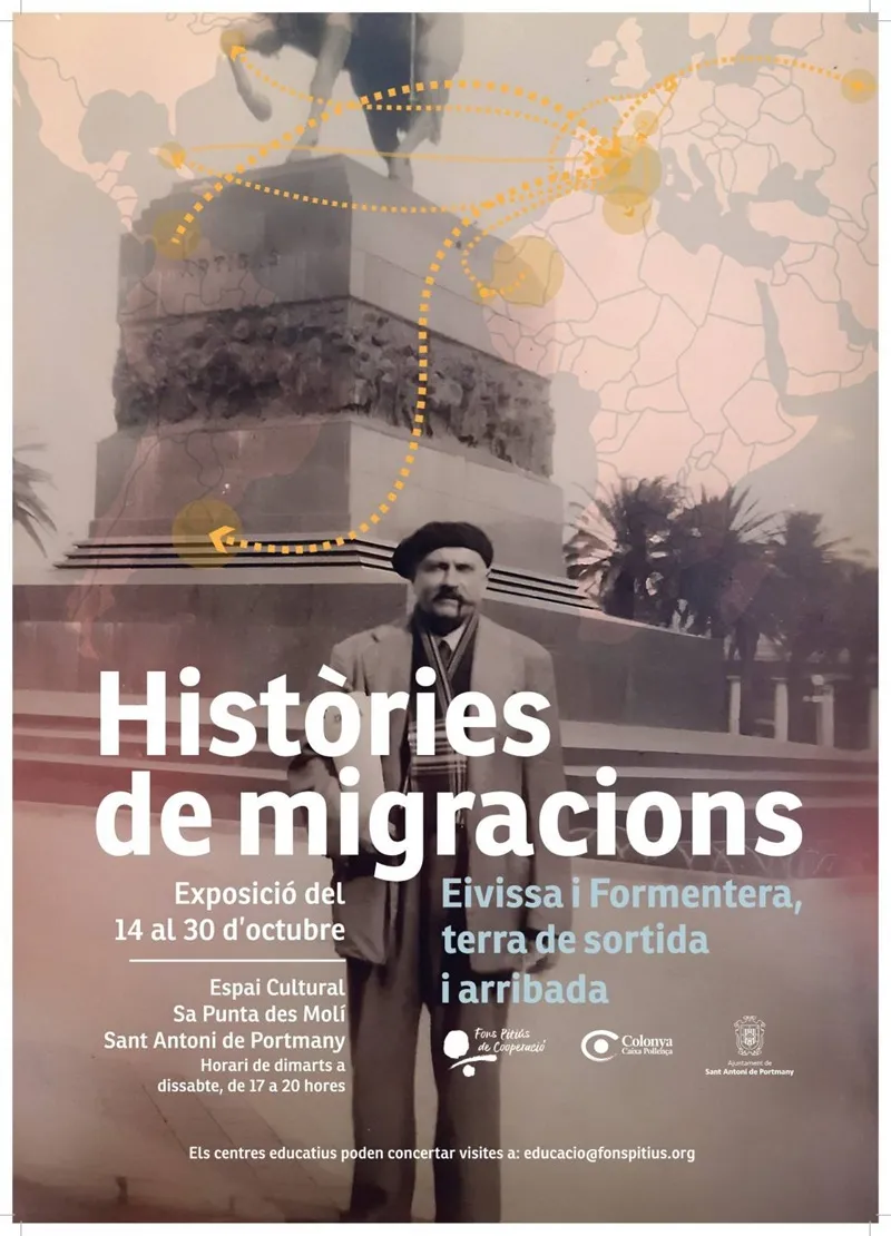 Exposició 'Històries de migracions Eivissa i Formentera, terra de sortida i arribada'. Sa Punta des Molí, Sant Antoni de Portmany, Eivissa (Ibiza)