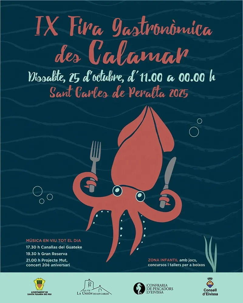 IX Fira gastronòmica del calamar 2025. Sant Carles de Peralta (Santa Eulària des Riu), Eivissa (Ibiza)