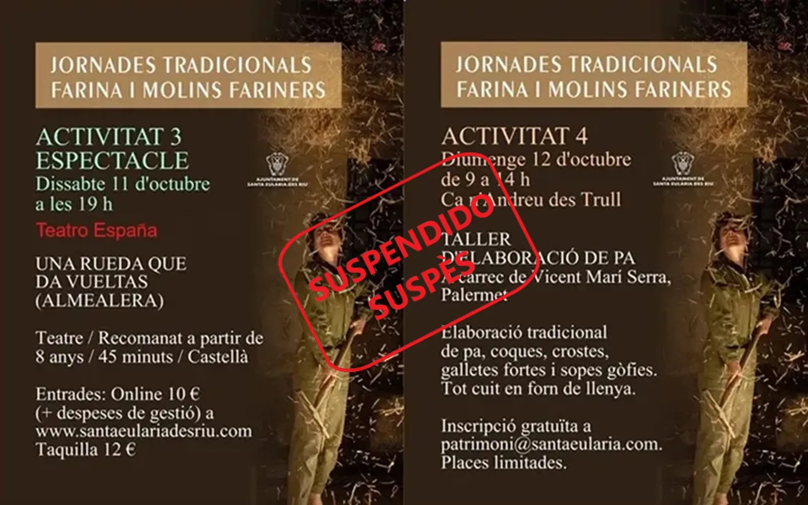 Jornadas Tradicionales Harina y Molinos Harineros 2025. Santa Eulalia del Río: Teatro y Taller