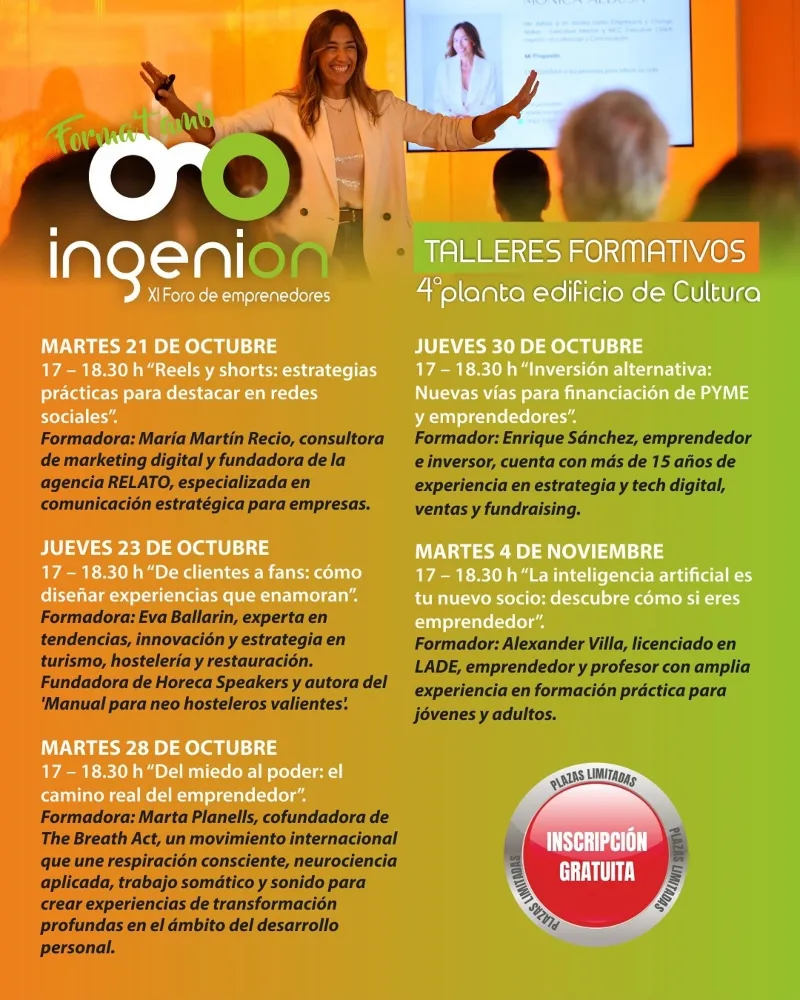 Tallers formatius Ingenion 2025, Santa Eulaia, Eivissa: IX Fòrum d'emprenedors
