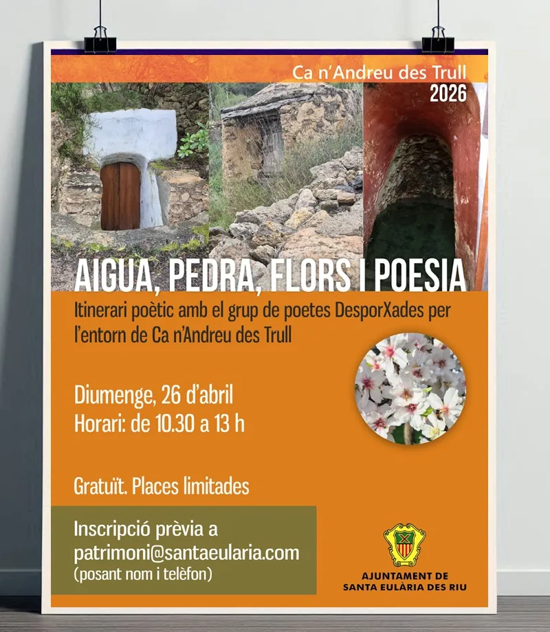 Itinerari Poètic 'Aigua, Pedra, Flors i Poesia' a Sant Carles de Peralta (Santa Eulària des Riu), Eivissa 2026