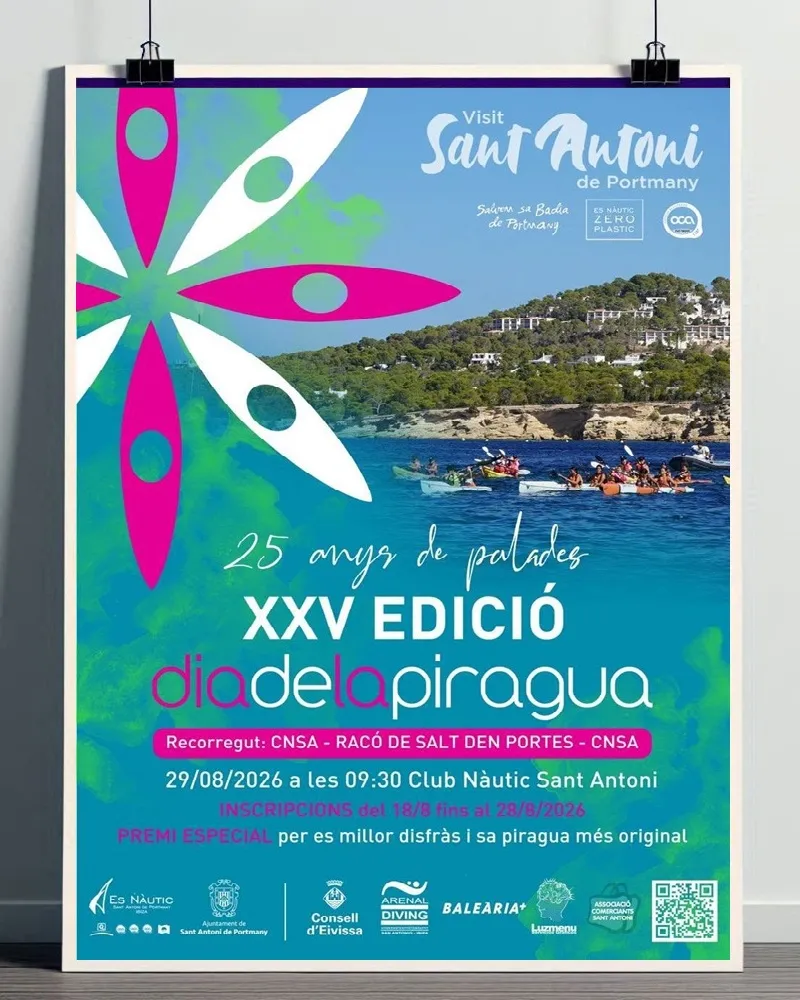 Dia de la Piragua 2026 a Sant Antoni de Portmany, Eivissa (XXV Edició)