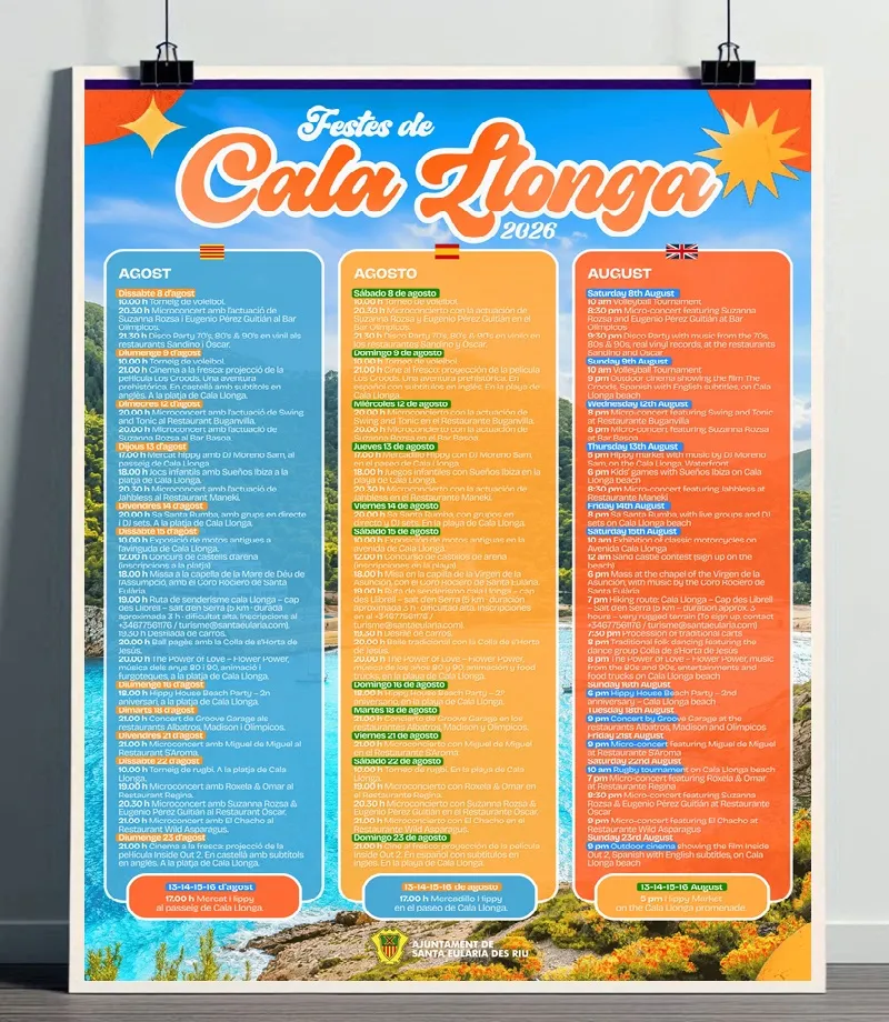 Festes de Cala Llonga 2026, Santa Eulària des Riu, Eivissa