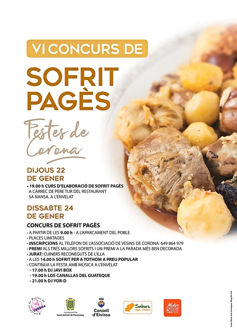 VI Concurs de Sofrit Pagès i Curs d'elaboració, Santa Agnès de Corona (Sant Antoni) 2026, Eivissa