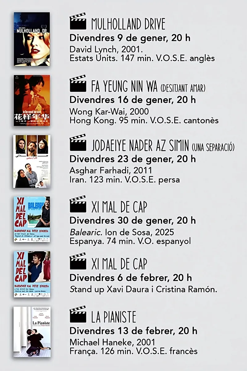 Divendres de Cine a Sant Josep (Eivissa), Gener-Febrer 2026
