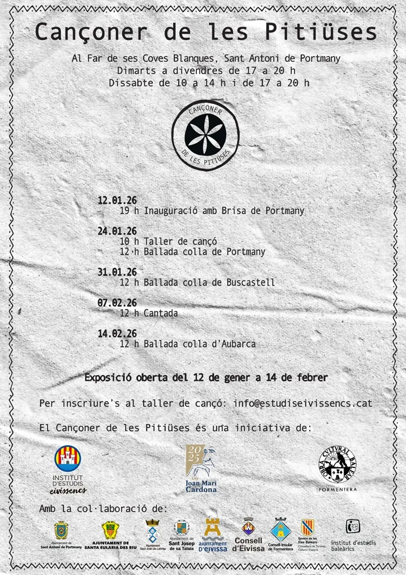 Exposició 'Cançoner de les Pitiüses' 2026, Sant Antoni de Portmany, Eivissa