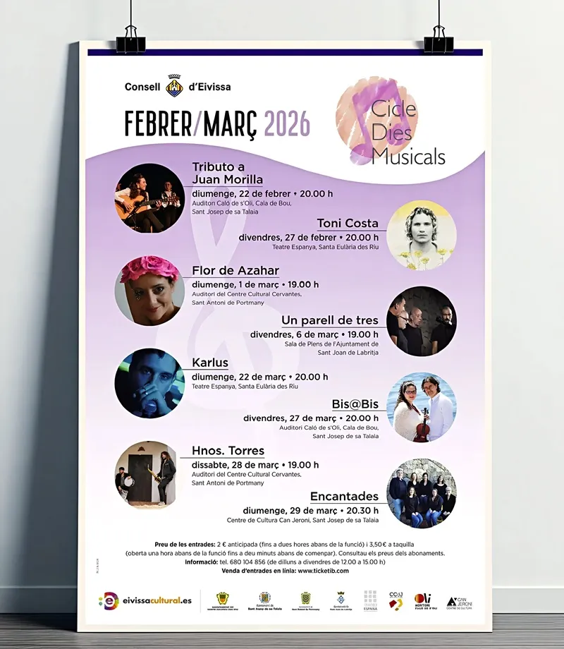 XII Ciclo Días Musicales Ibiza 2026: Febrero y Marzo - XII Cicle Dies Musicals Eivissa 2026: Febrer i Març