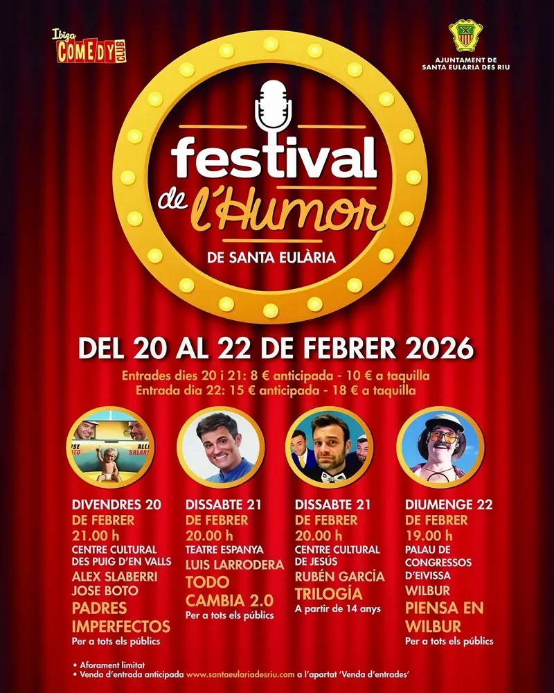 Festival del Humor de Santa Eulària 2026, Eivissa: Teatre Espanya y Centre Cultural de Jesús
