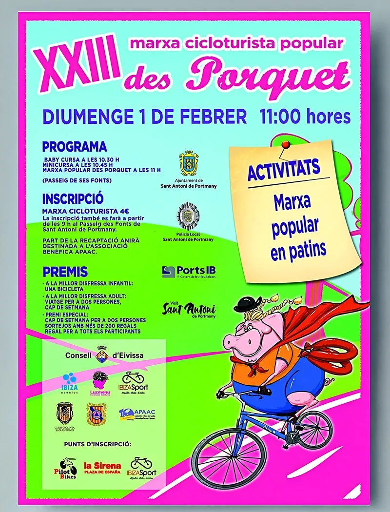 Marxa Cicloturista des Porquet 2026, Sant Antoni de Portmany, Eivissa: XXII Edició