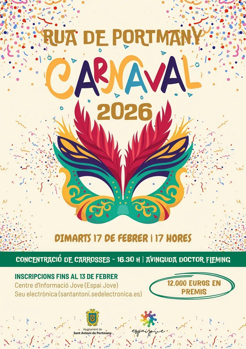 Rua y desfile Carnaval 2026 en San Antonio (Sant Antoni de Portmany)