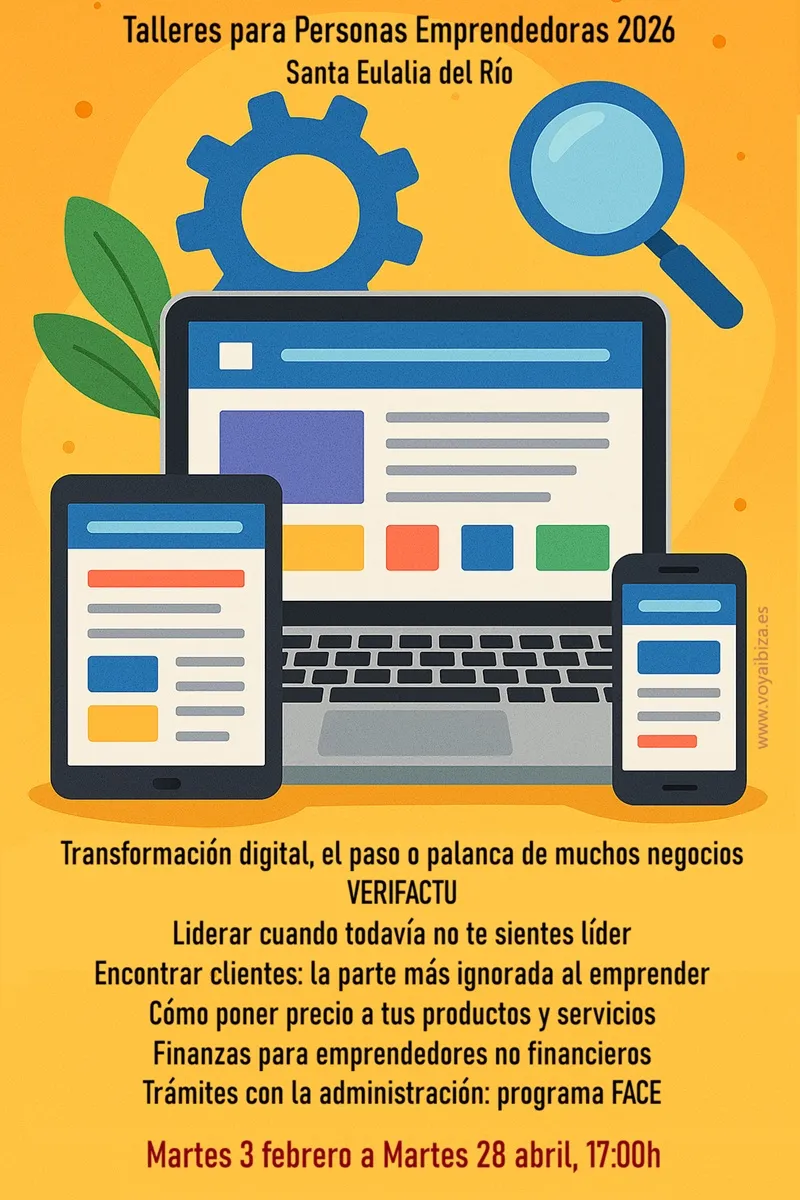 Ciclo de Talleres Gratuitos para Emprendedores en Santa Eulària 2026, Ibiza (Eivissa)