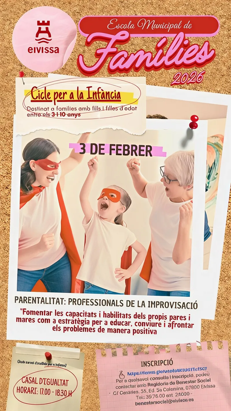 Talleres Gratuitos para Familias en Ibiza (Eivissa), febrero 2026: Escuela Municipal de Familias 2026
