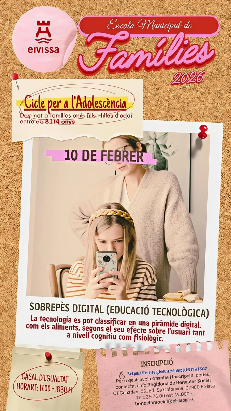 Talleres Gratuitos para Familias en Ibiza (Eivissa), febrero 2026: Escuela de Familias: Nutrición Digital