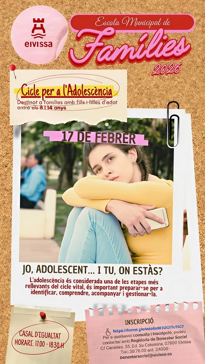 Talleres Gratuitos para Familias en Ibiza (Eivissa), febrero 2026: Escuela de Familias: La Adolescencia Descodificada
