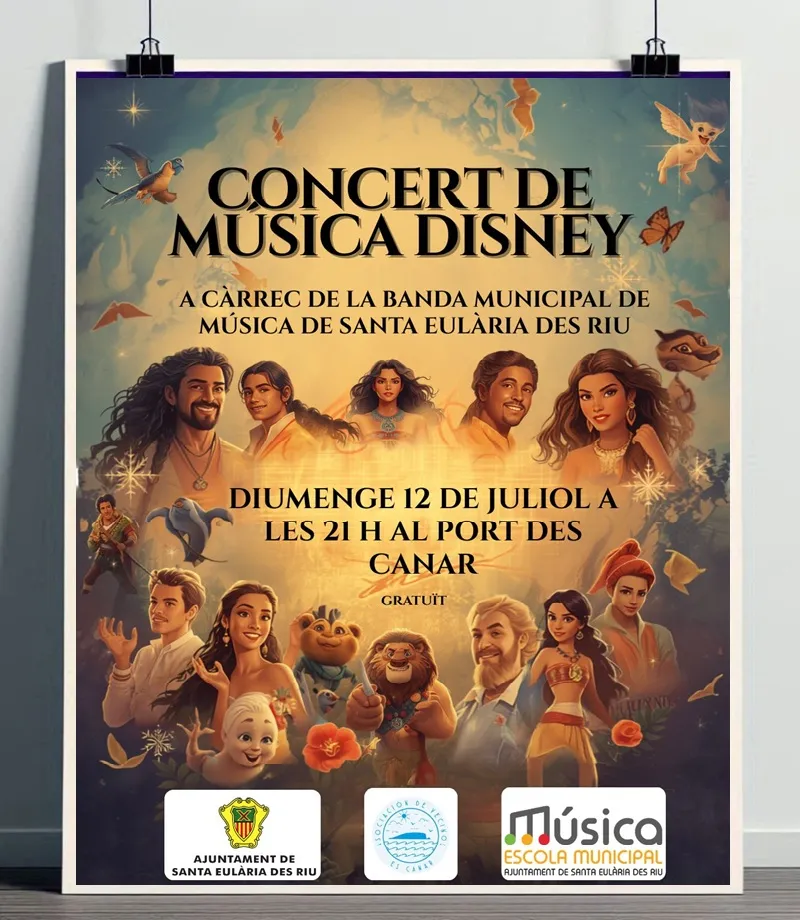 Concierto Canciones Disney: Banda Municipal de Música de Santa Eulària, Es Canar 2026, Ibiza
