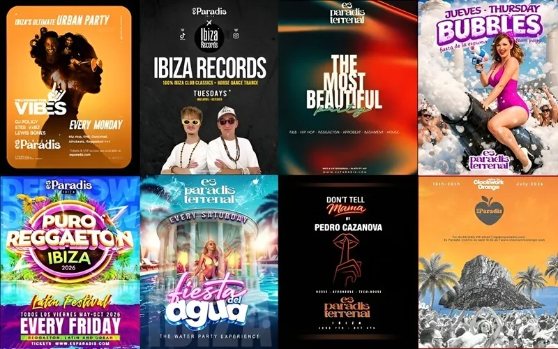 Fiestas en Es Paradis Ibiza, JULIO 2026