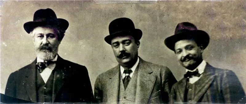 Santiago Rusiñol, Enric Martí Fiol y Josep Costa Ferrer