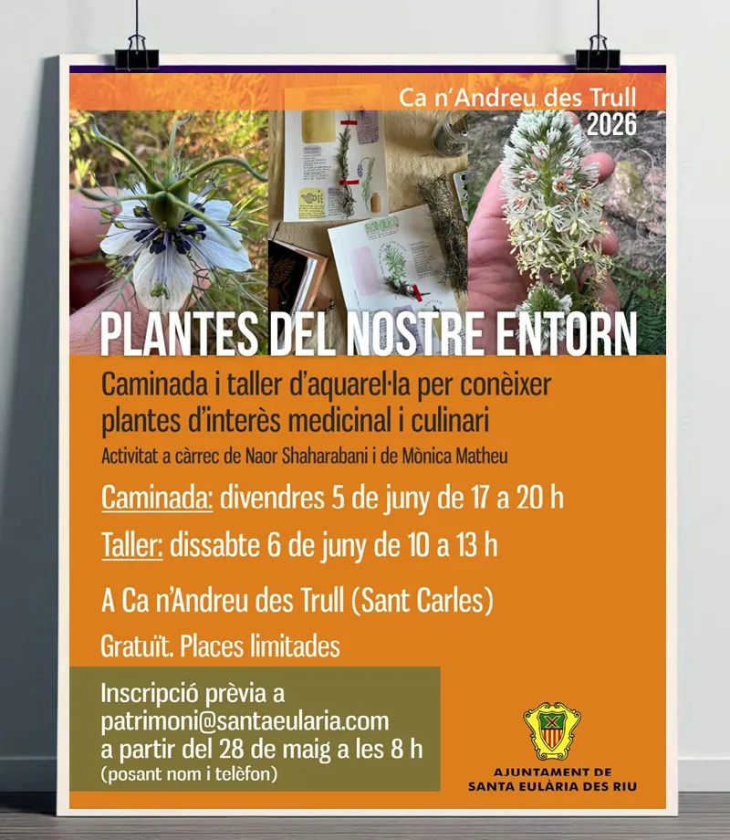 Caminada guiada i taller d'aquarel·la 2026 a Ca n'Andreu des Trull, Sant Carles (Santa Eulària), Eivissa