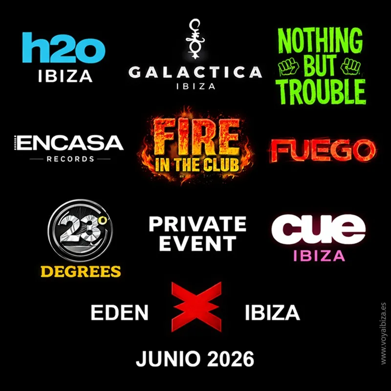 Fiestas Junio 2026 en Eden Ibiza: Logos