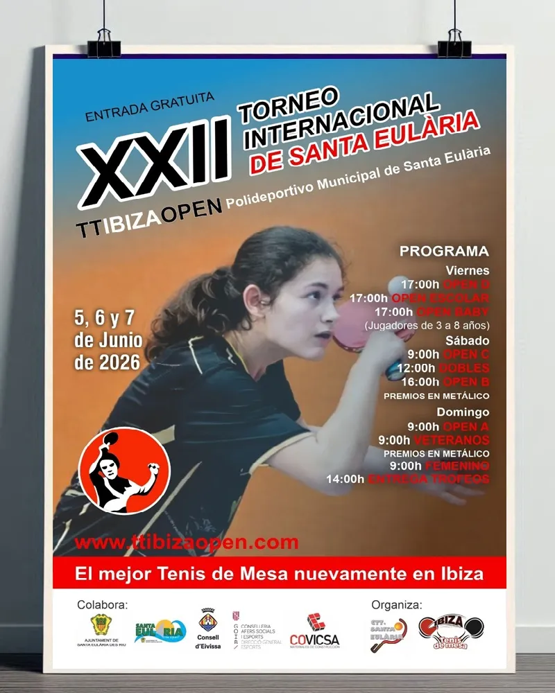 XXII Torneig Internacional de Tennis de Taula de Santa Eulària, Eivissa 2026