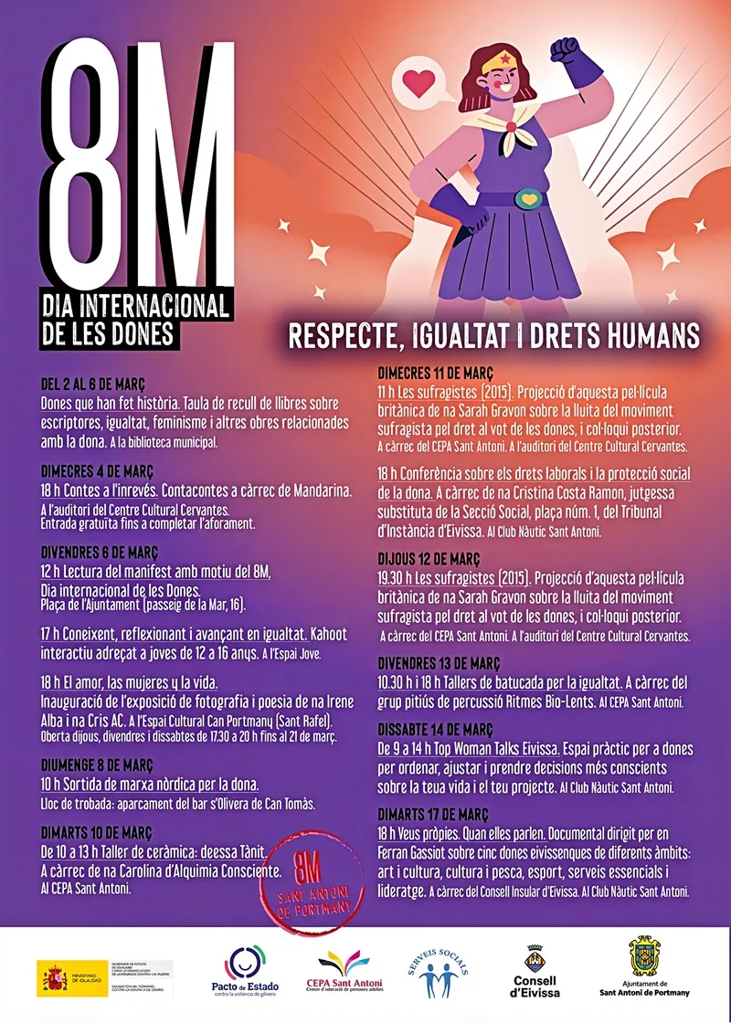 8M 2026: Dia <internacional de les Dones. Sant Antoni de Portmany, Eivissa