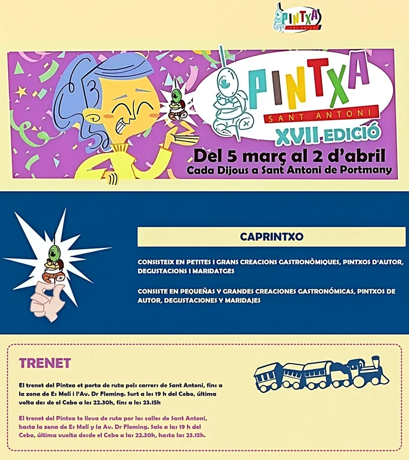 Pintxa Sant Antoni 2026, XVII edició + Caprintxo. Sant Antoni de Portmany, Eivissa
