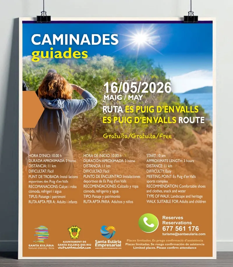 Caminada guiada 2026 Ruta Puig d'en Valls (Santa Eulària des Riu), Eivissa