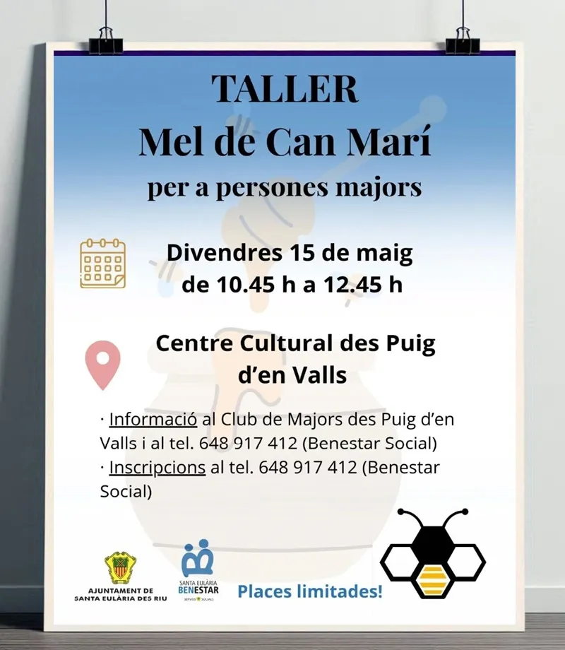 Taller Apícola per a Persones Majors a Puig d’en Valls (Santa Eulària des Riu), Eivissa 2026