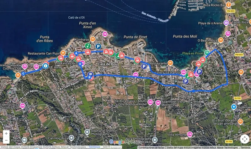 CdB Express 2026 Cala de Bou (San José), Ibiza: MAPA