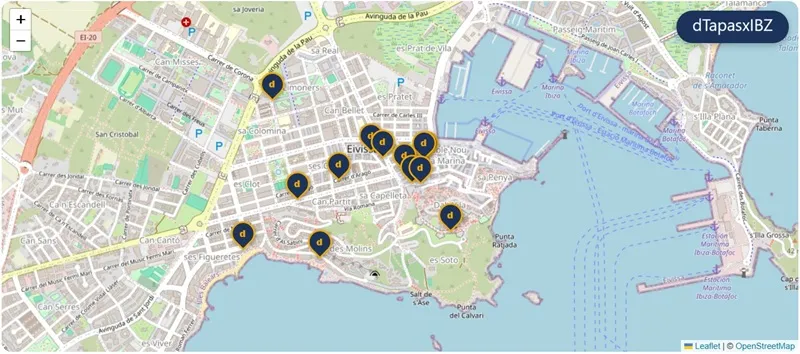 Concurso de tapas en Ibiza dTapasxIBZ 2026 — II Edición: MAPA