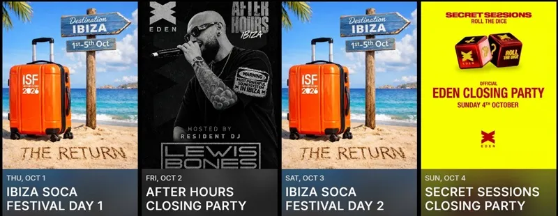 Fiestas Octubre 2026 en Eden Ibiza