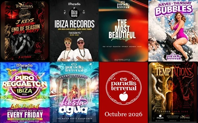 Fiestas en Es Paradis Ibiza, OCTUBRE 2026