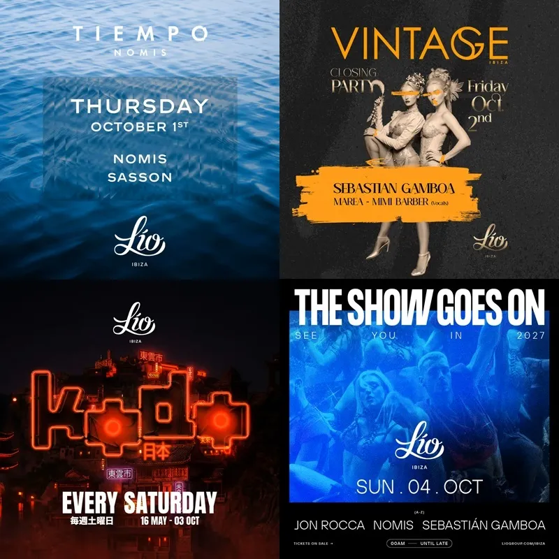 Fiestas en Lío Ibiza OCTUBRE 2026 (Eivissa)
