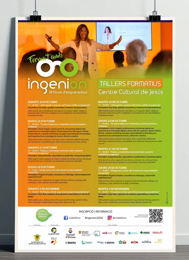 Tallers Formatius Ingenion 2026 a Jesús (Santa Eulària), Eivissa