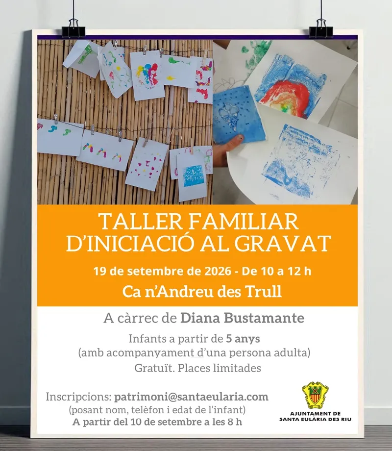 Taller Familiar d'iniciació al gravat amb Diana Bustamante, Sant Carles 2026 (Santa Eulària), Eivissa